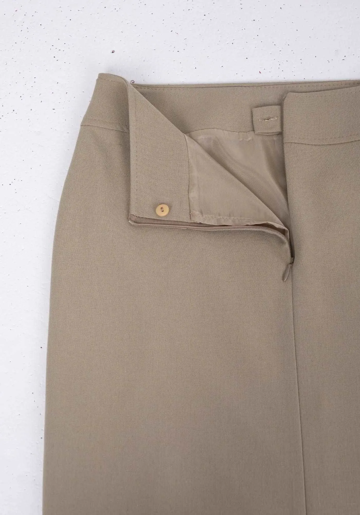 Beige Maxi Back Slitted Pencil Skirt - G-Line