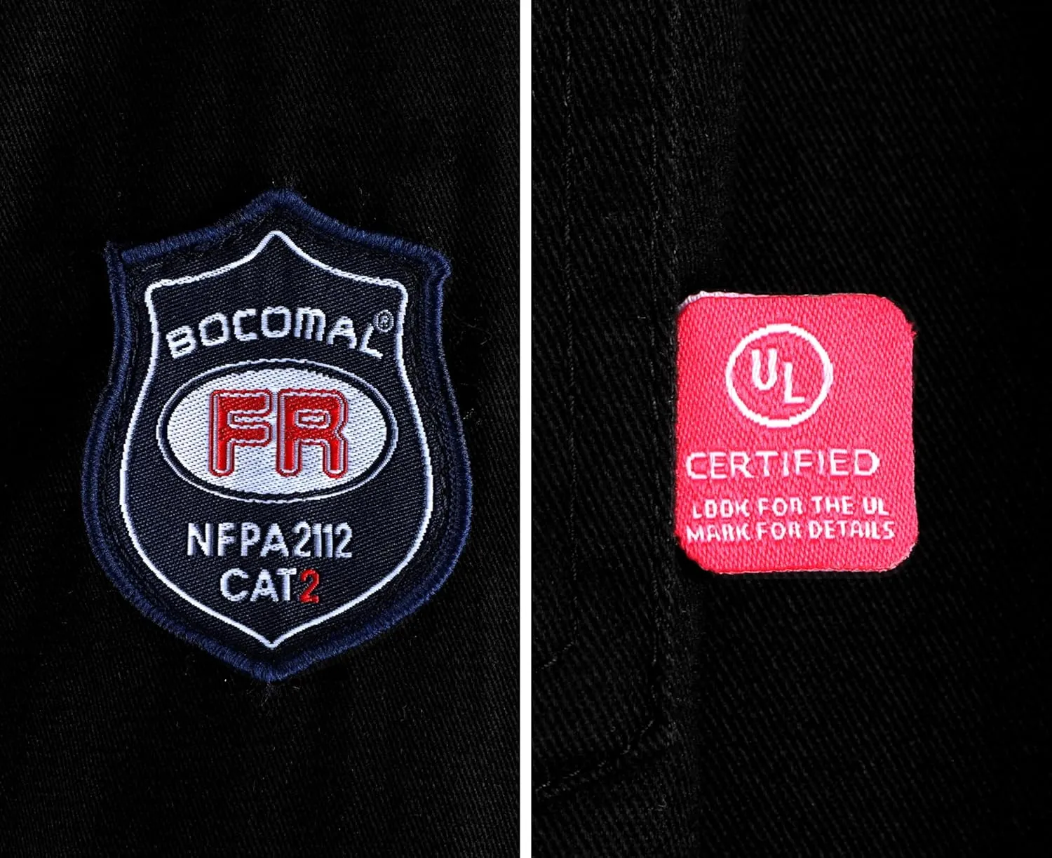 BOCOMAL FR Shirts Flame Resistant 100% C NFPA2112 7.5oz Men's Fire Retardant Welding Shirt