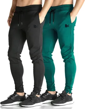 BROKIG Mens Zip Joggers Pants - Casual Gym Workout Track Pants Comfortable Slim Fit Tapered Sweatpants with Pockets
