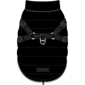 Canada Pooch Puffer Coat w/Built In Harness Black