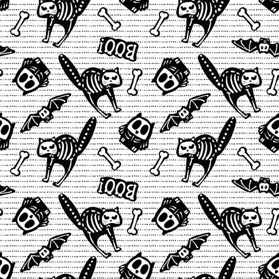 Clearance - Glow Ghosts - 9606G-9 Blk/White