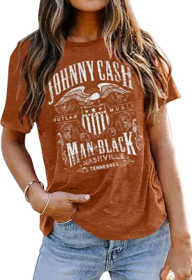 Country Music Tshirt for Women Vintage Nashville Tennessee Graphic Shirts Music Lovers Summer Vacation Top Shirt Tee