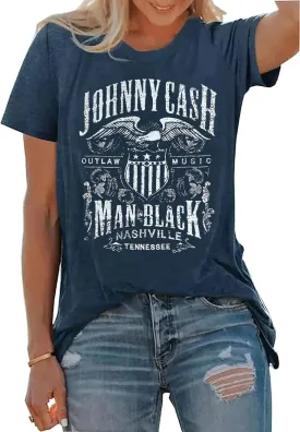 Country Music Tshirt for Women Vintage Nashville Tennessee Graphic Shirts Music Lovers Summer Vacation Top Shirt Tee