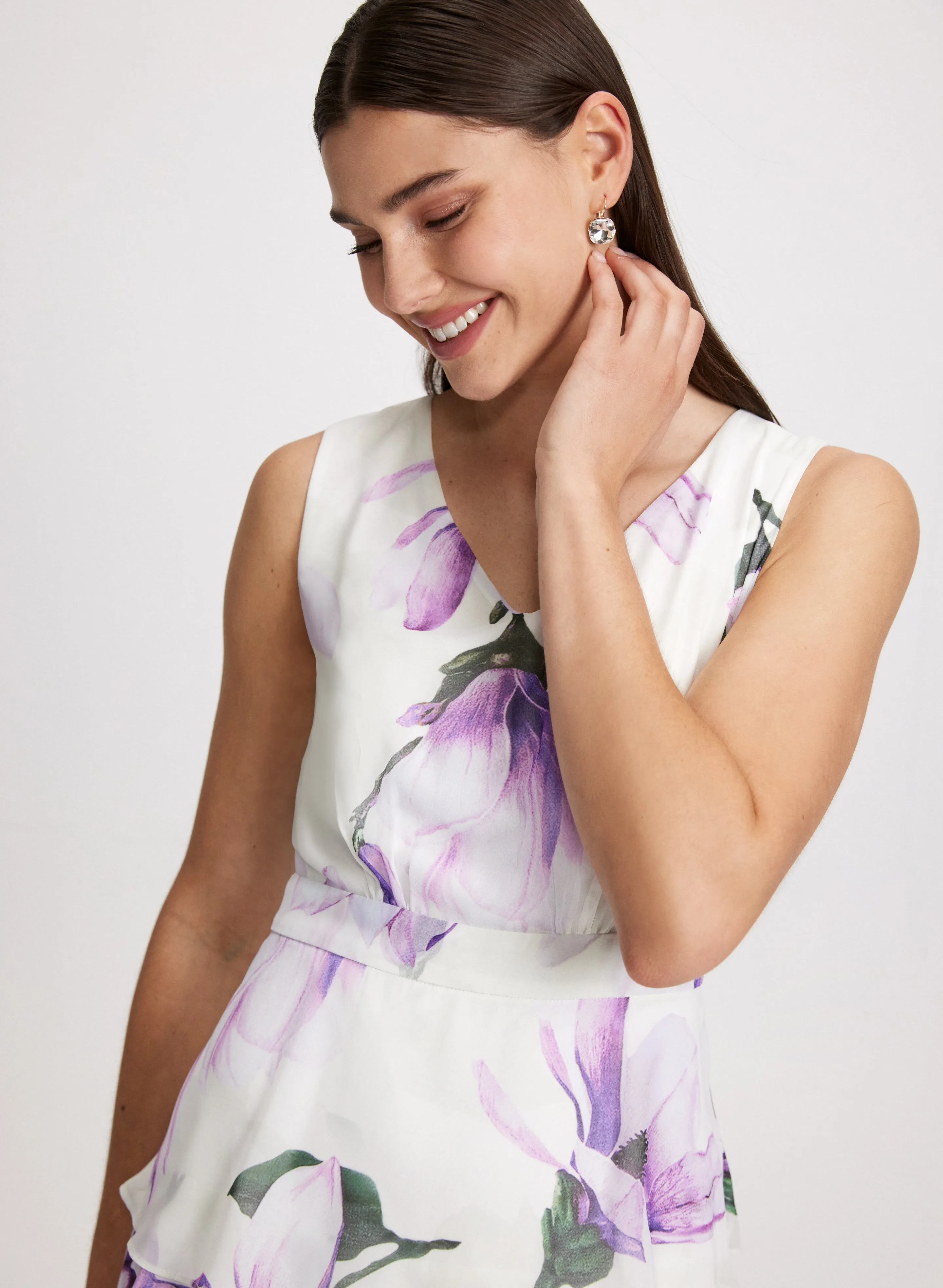 Long Chiffon Floral Dress
