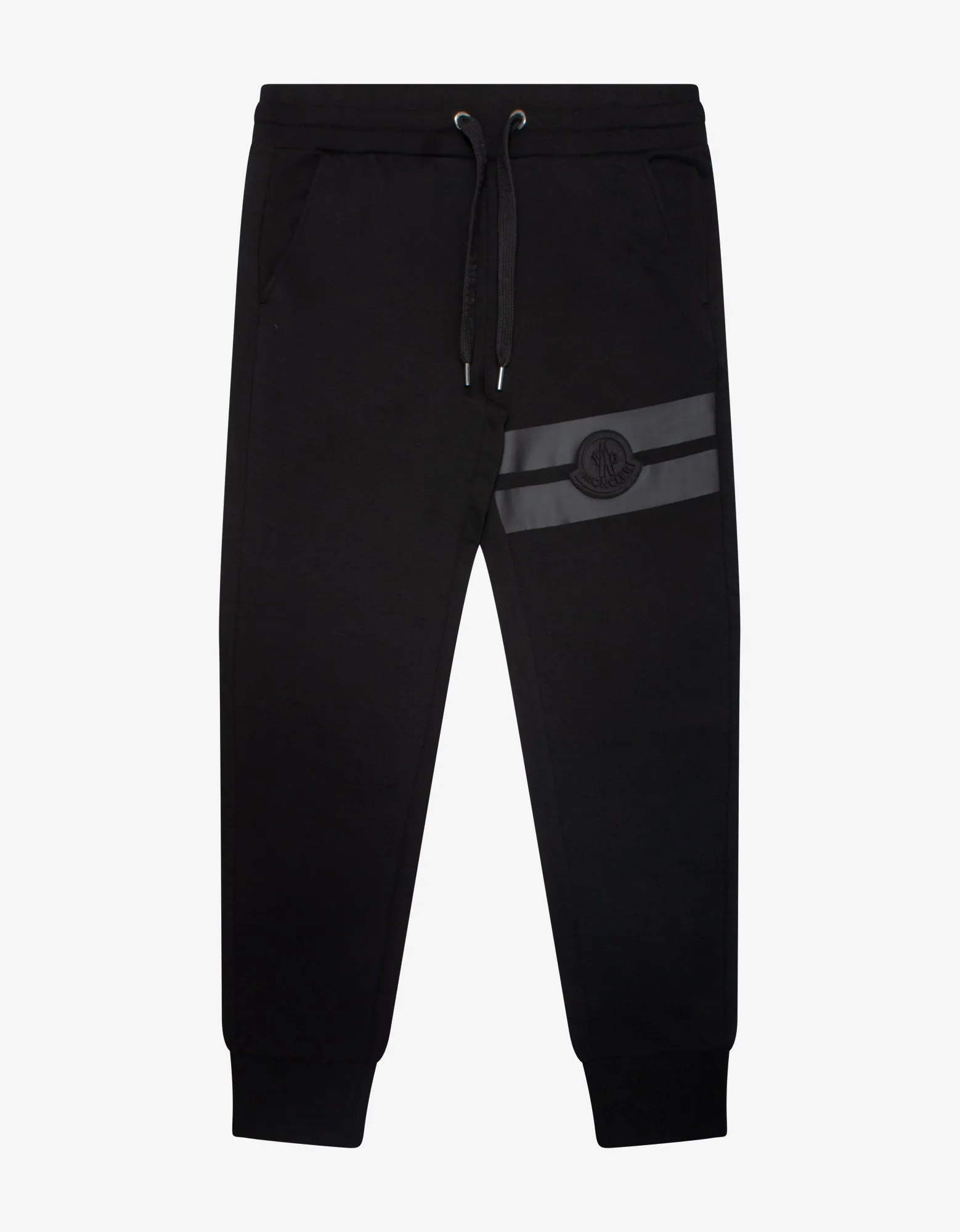 Moncler Black Sweat Pants with Tonal Tapes