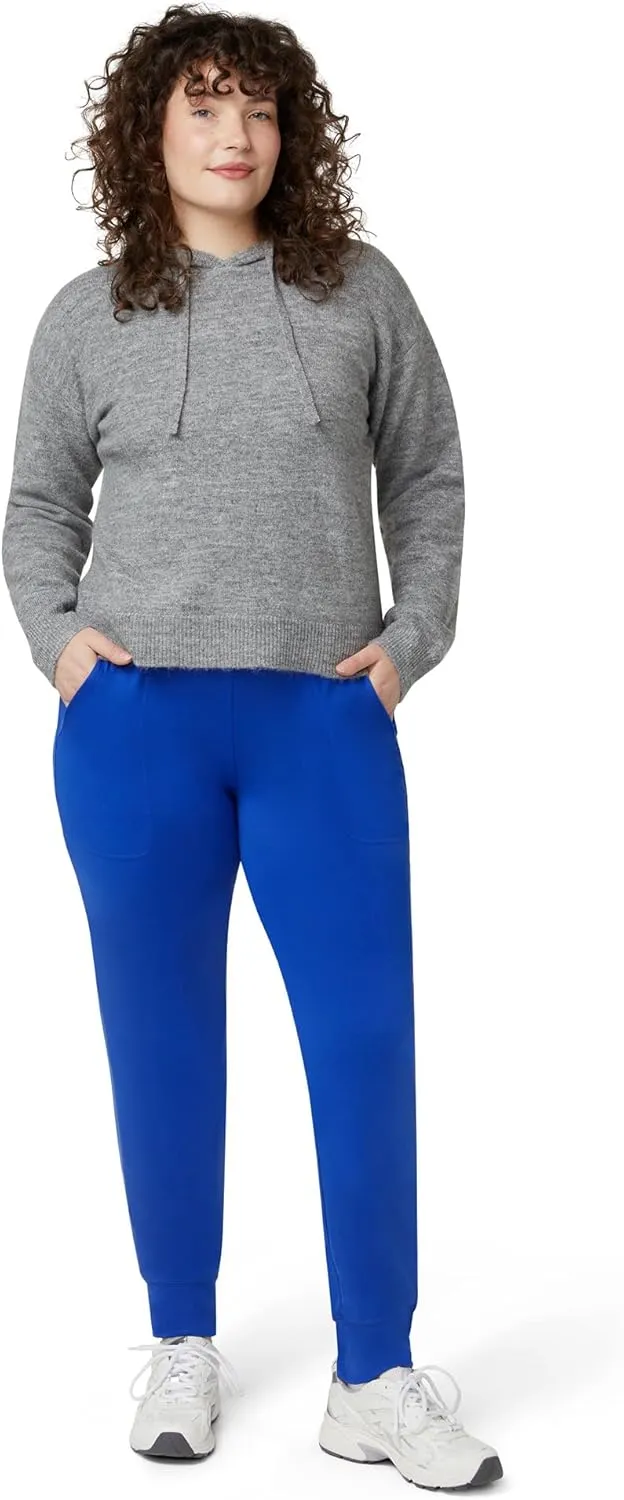 No Nonsense Women's Athletic Jogger with 4-Way Stretch, Pockets, High-Waisted Lounge Pants for Yoga, Running, Workout