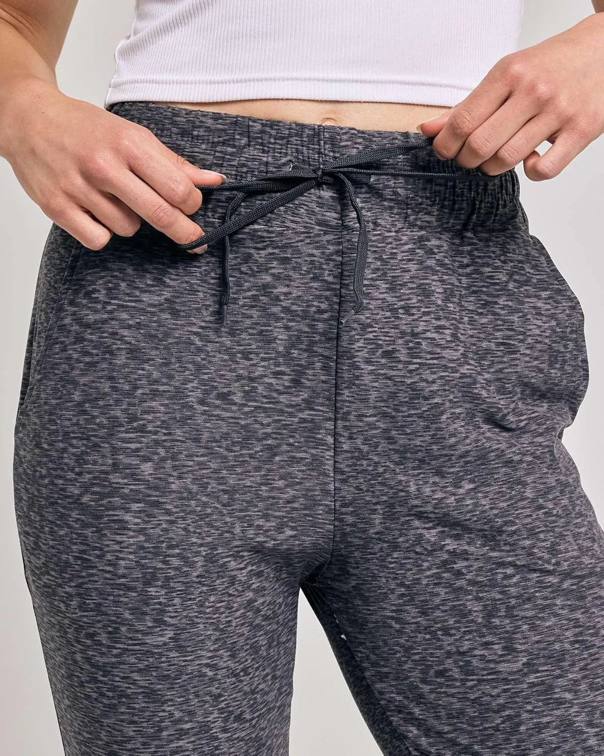 Real Essentials 3-Pack: Women's Ultra Soft Lounge Capri Joggers Sweatpants Athletic Yoga with Pockets(Available in Plus Size)