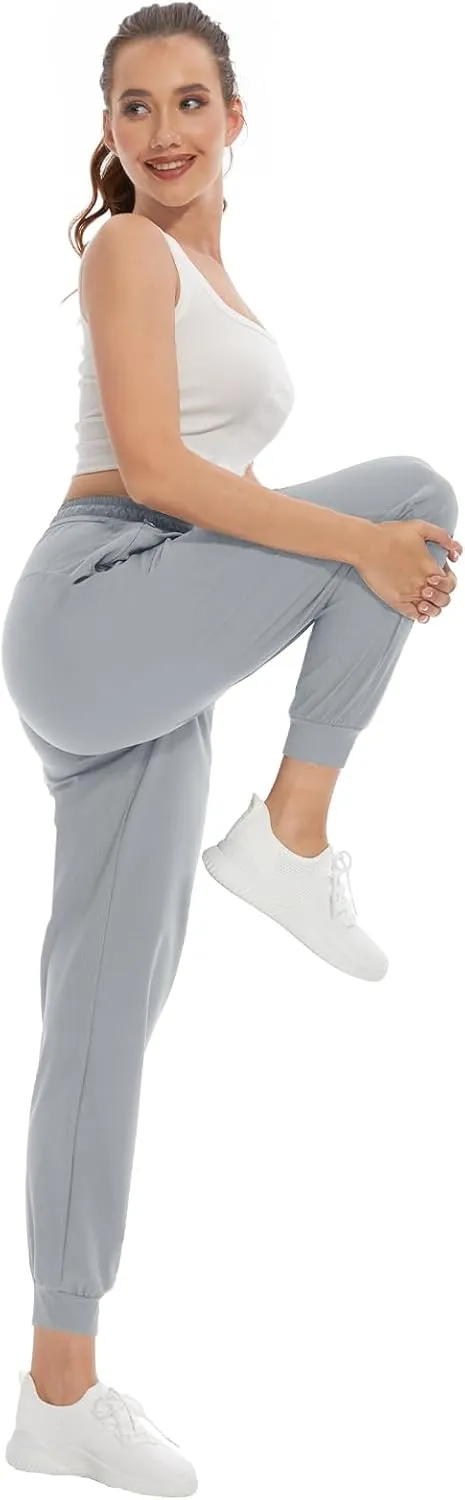 SEVEGO Women's 30"/32"/34"/36" Tall Inseam Joggers Lightweight Sweatpants Zipper Pockets Athletic Workout Lounge Pants
