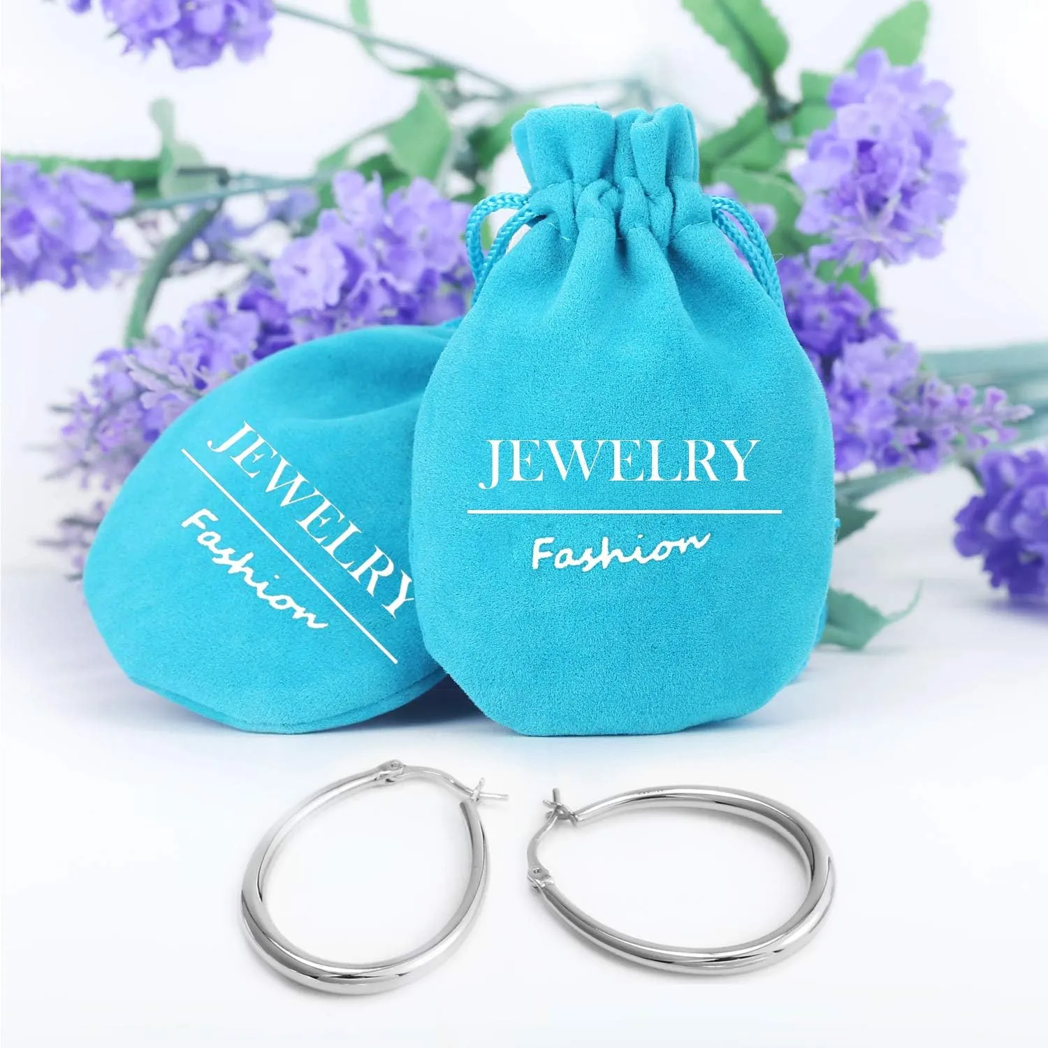 Silver Oval Hoop Earrings Hypoallergenic 14K Gold Plated Sterling Silver Lightweight Oval Hoop Earrings for Women Gilrs