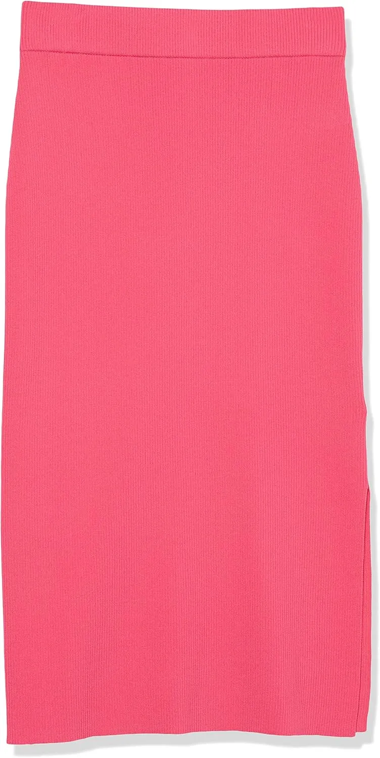 The Drop Women's Vera Slim Side-Slit Midi Sweater Skirt