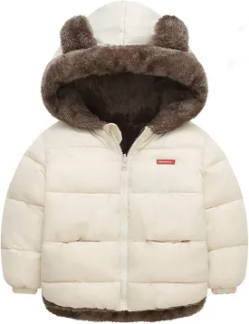 Toddler Kids Baby Boys Girls Winter Warm Solid Padded Coats Outerwear Hooded Jacket Boys Light down