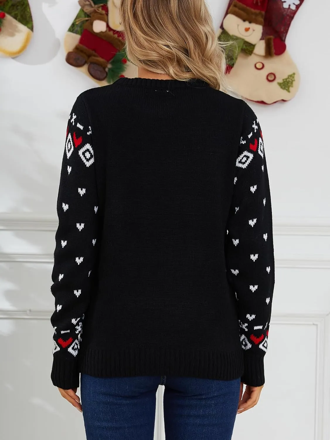 VENTELAN Women's Christmas Sweater Funny Christmas Tree Ugly Pullover Snowflake Long Sleeve Sweater Shirt