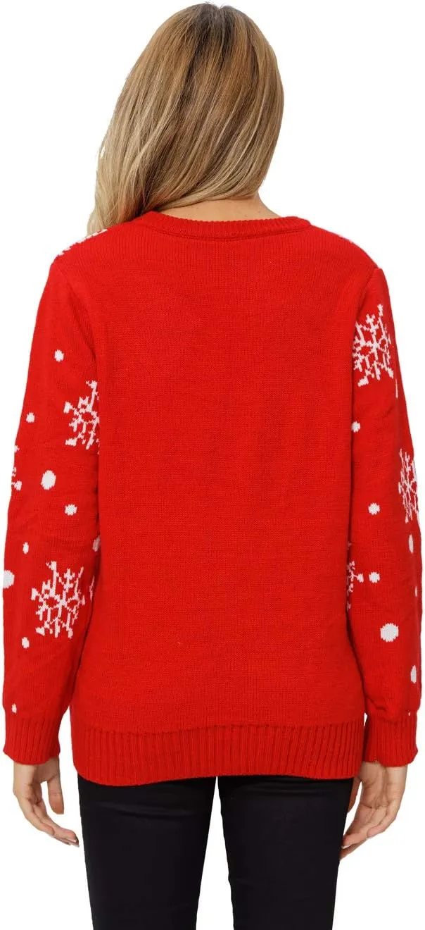 VENTELAN Women's Christmas Sweater Funny Christmas Tree Ugly Pullover Snowflake Long Sleeve Sweater Shirt