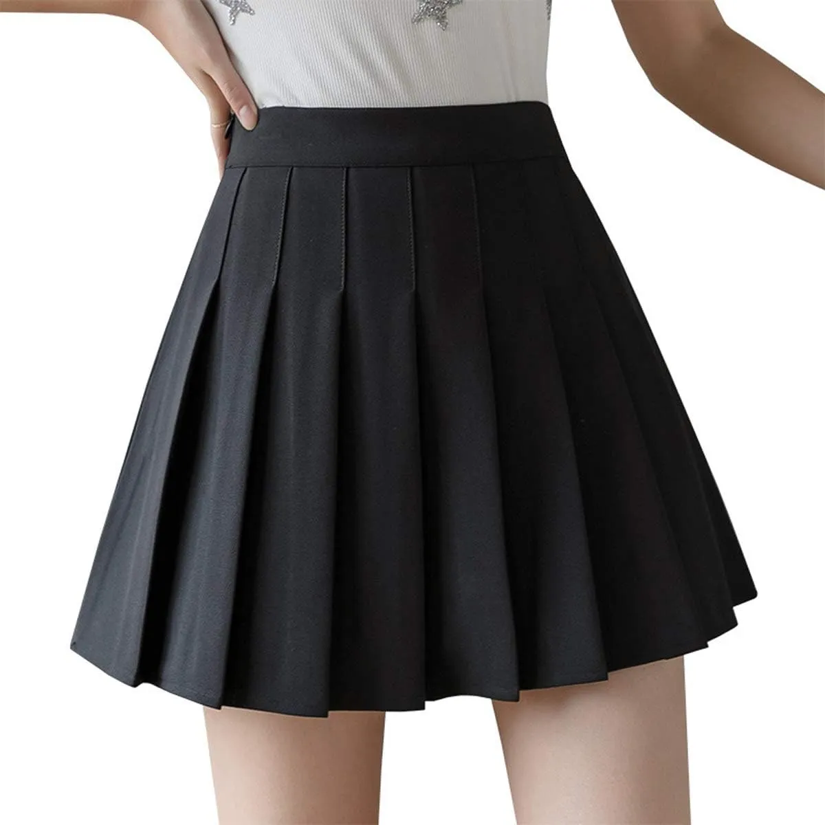 Women's High Waist A-Line Pleated Mini Skirt Short Tennis Skirt