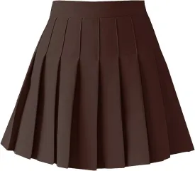 Women's High Waist A-Line Pleated Mini Skirt Short Tennis Skirt