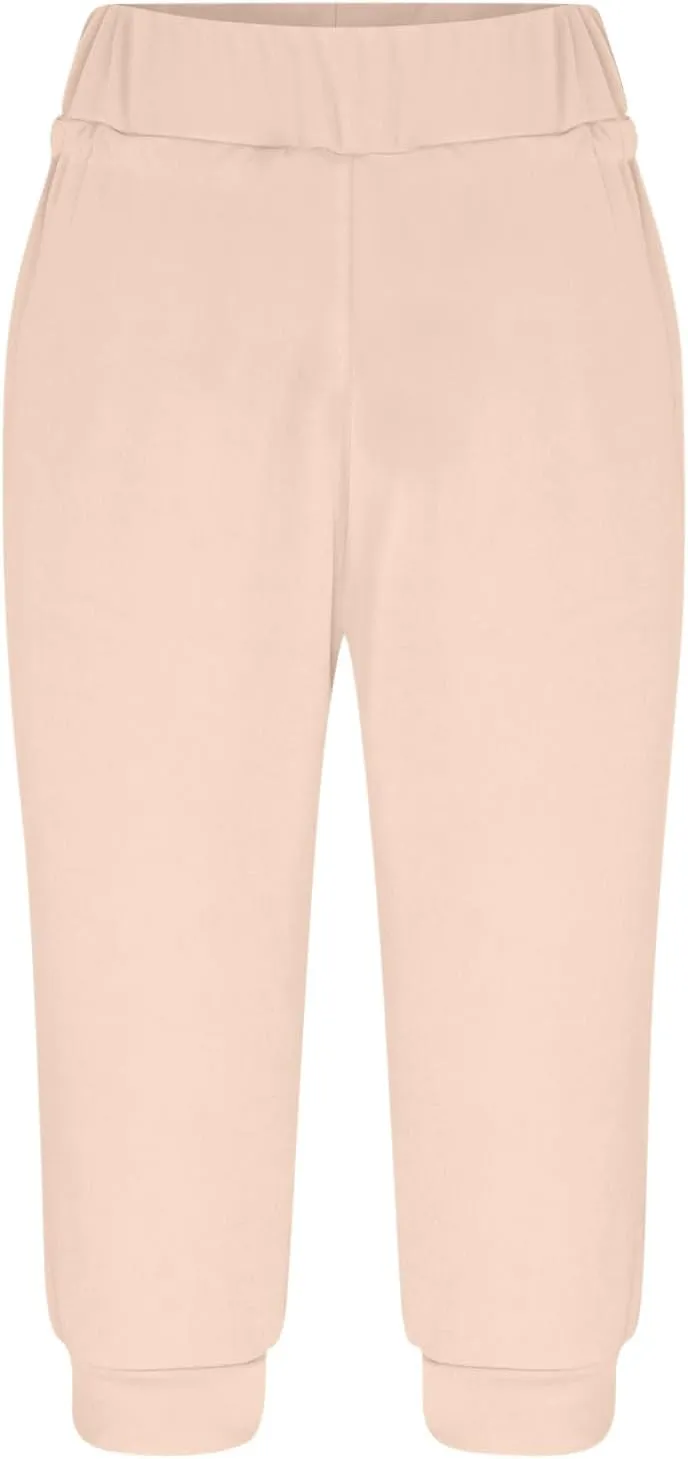 Women's High Waist Stretch Pant Elastic Summer Casual Capris Sweatpant Mid Calf Length Trouser Sport Vacation Pants